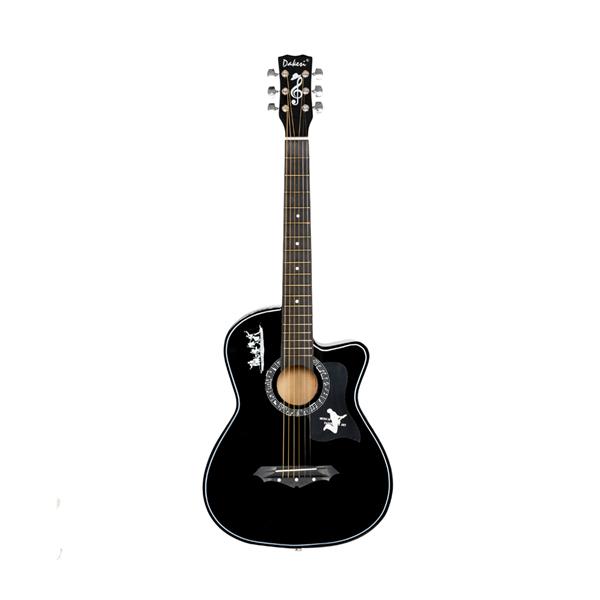 椴木吉他DK-38C纯黑色+包+背带+拨片+液晶调音器+护板+琴弦一套-5