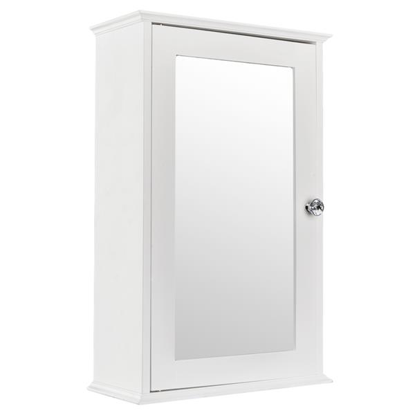 单门浴室镜柜-白色-12