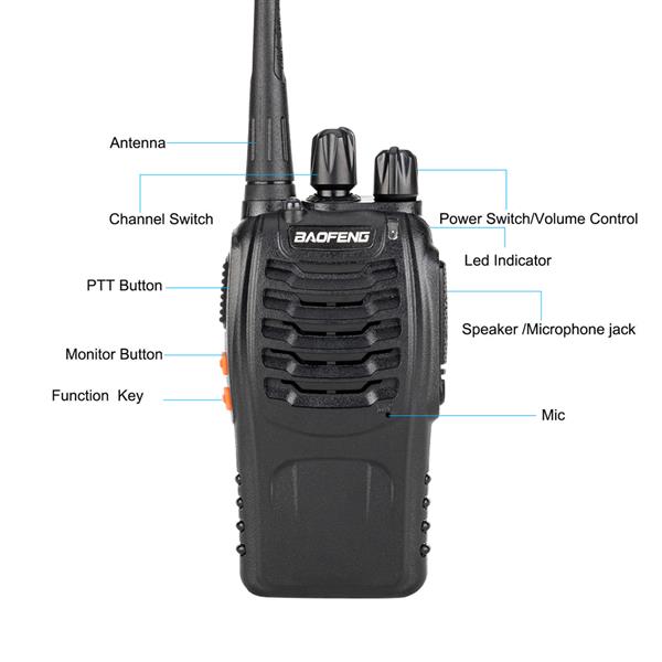 【美规】10对 升级版5W 宝锋BF-888S手持对讲机1500mAh电池+耳机（此款在亚马逊平台存在侵权风险）-31