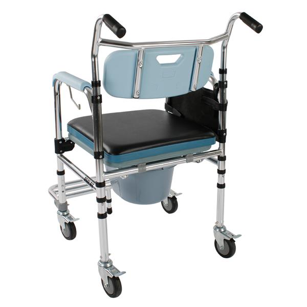 四合一多功能铝合金便盆老人坐便椅孕妇座便器可折叠洗澡椅残疾人马桶椅轮椅-CST-2069-8