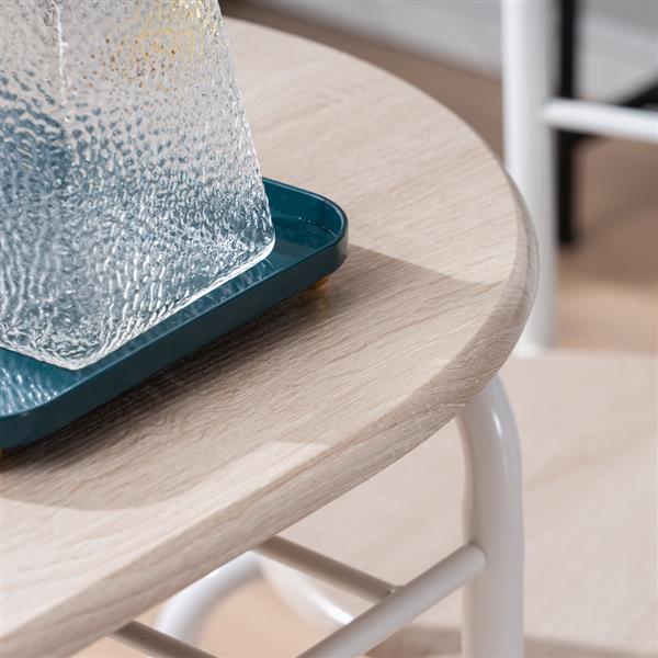 橡木PVC 白色烤漆  情侣弯背早餐桌 （一桌两椅）【80x53x76cm】-27