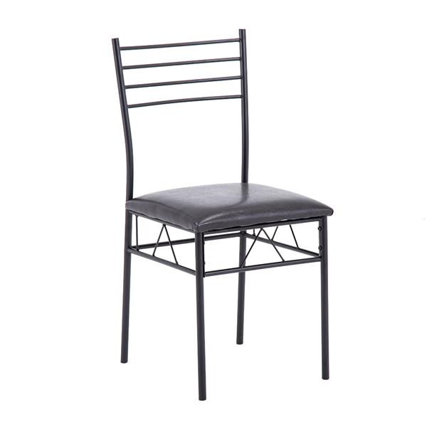 铁艺玻璃餐桌椅 黑色  一桌四椅 PU软垫 【110x70x76cm】-14