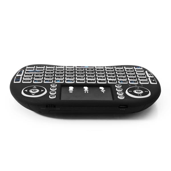 MINI i8 空中飞鼠 2.4G迷你无线键盘 air mouse 带触摸板三色背光 黑色-29