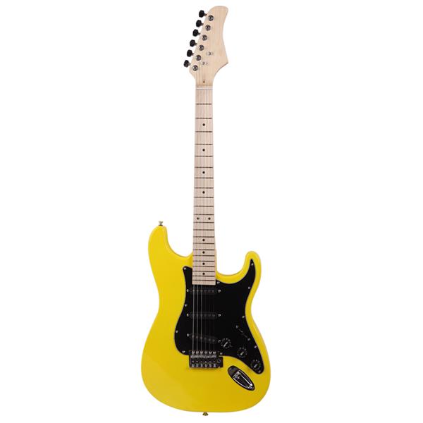 ST黑护板电吉他(黄色)+音响+包+背带+拨片+摇把+连接线+扳手工具-1