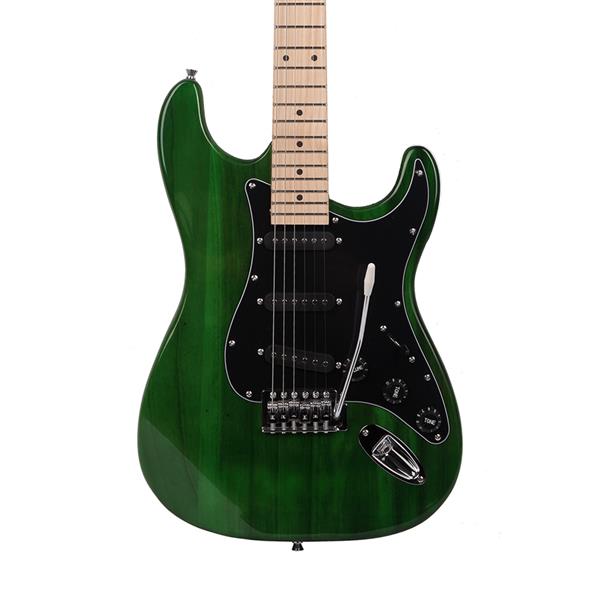 ST黑护板电吉他(绿色)+音响+包+背带+拨片+摇把+连接线+扳手工具-8