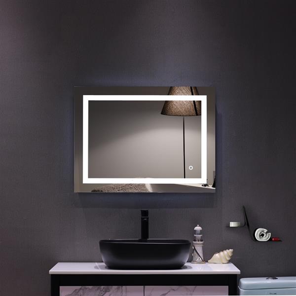 【方形】触摸LED浴室镜-内置灯带-32*24"-8