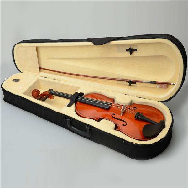 16英寸 自然色中提琴+盒+琴弓+松香-9