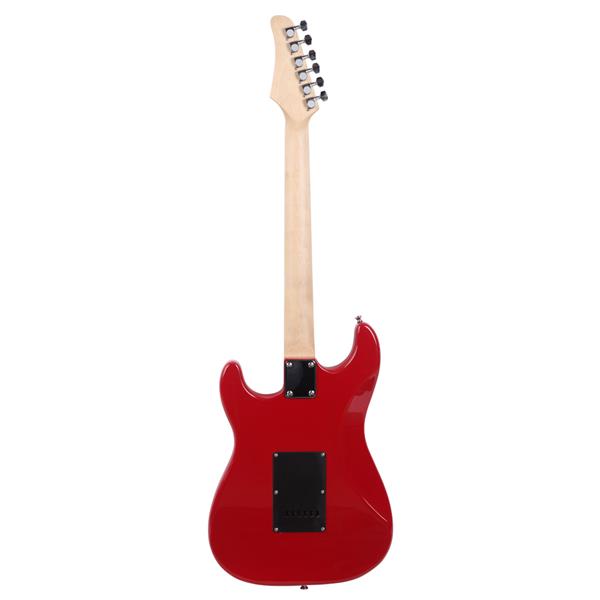 ST黑护板电吉他(红色)+音响+包+背带+拨片+摇把+连接线+扳手工具-6