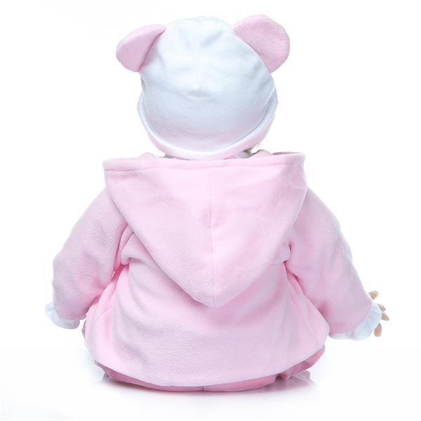 【KRT】布身仿真娃娃：22英寸 可爱粉色小熊服装-7