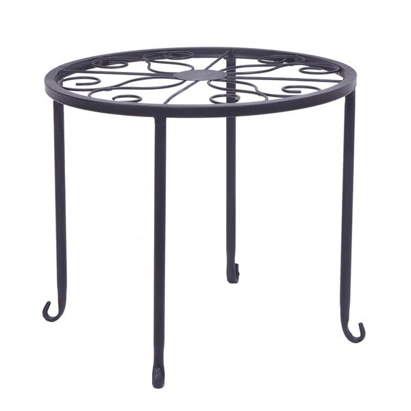Artisasset 黑色烤漆4-1圆形花边托盘铁艺植物架（MR-HJ004）-8