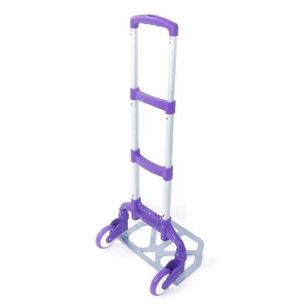便携可折叠伸缩型拉杆车手推车行李车 紫色-30