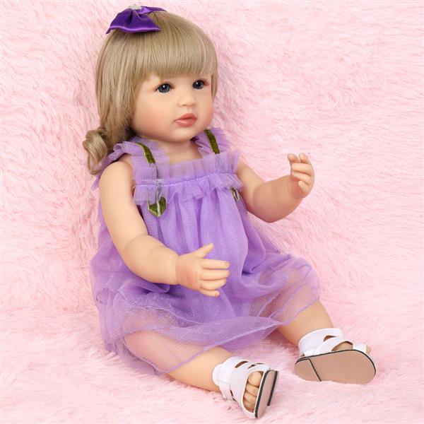 【KRT】全胶仿真娃娃：22英寸 紫色蕾丝裙-9