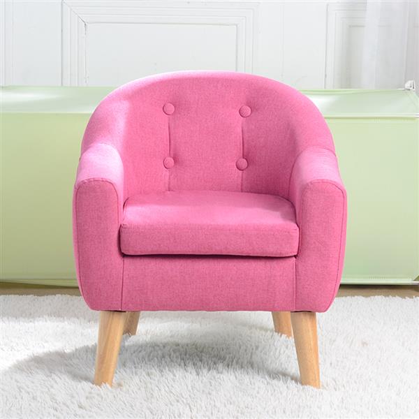 【BF】儿童单人沙发带沙发垫可拆洗 美标麻布 20玫红色-3