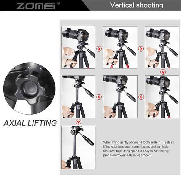 ZOMEI Q111 55寸专业铝合金相机三脚架摄像机支架用于数码单反相机佳能尼康Sony  蓝色-9