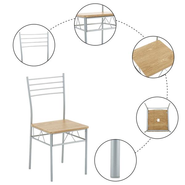 铁艺玻璃餐桌椅 银色  一桌四椅 MDF坐垫 【110x70x76cm】-15