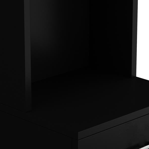 【JL】站立式5格 / 1抽 / 1门 密度板  理发柜  黑色-2