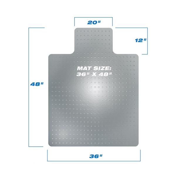 【VALUE BOX】PVC透明地板保护垫椅子垫 带钉 凸形 【90x120x0.25cm】-24