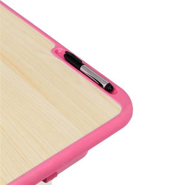 学生桌椅套装B款 白烤漆 木纹面 粉色塑料【60x40x(63-75)cm】-16