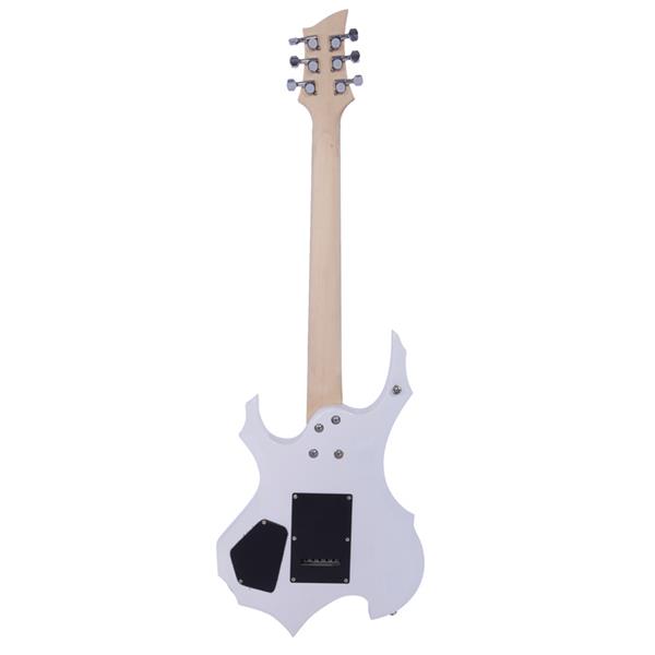 火焰电吉他(白色)+包+背带+拨片+摇把+连接线+扳手工具-8
