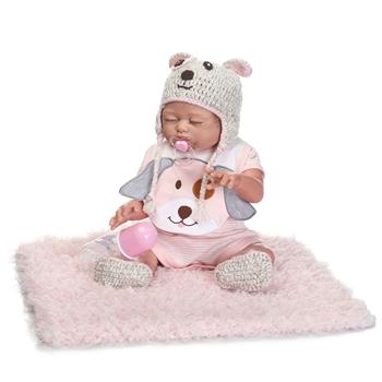 【KRT】全胶仿真娃娃：20英寸 粉色小狗服装可爱睡眠女宝宝