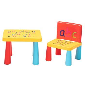 塑料儿童桌椅一桌一椅 缩小版 蘑菇腿【40x35x30】