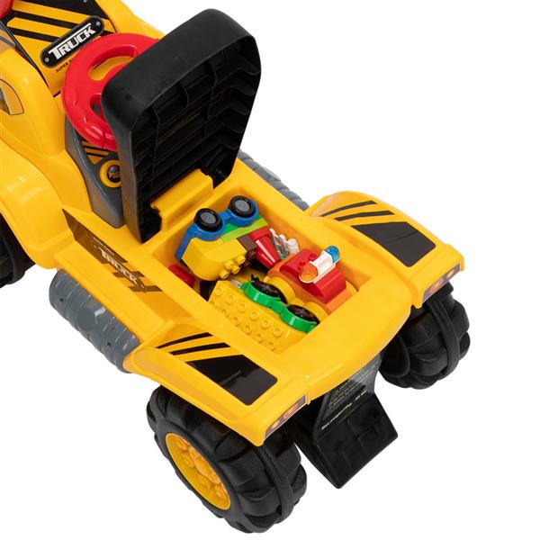 儿童推土机   玩具车 不带动力 + 两粒塑胶仿真石头、一顶帽子-21