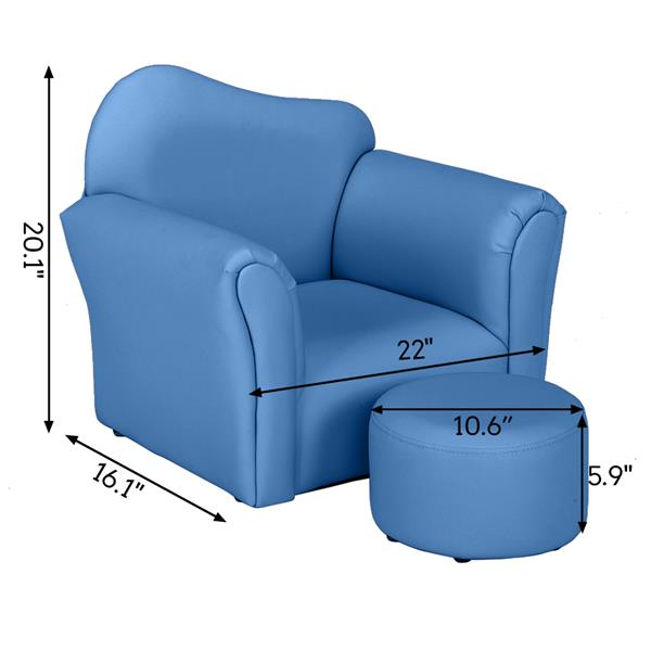 【BC】儿童单人沙发弯背款 蓝色-22