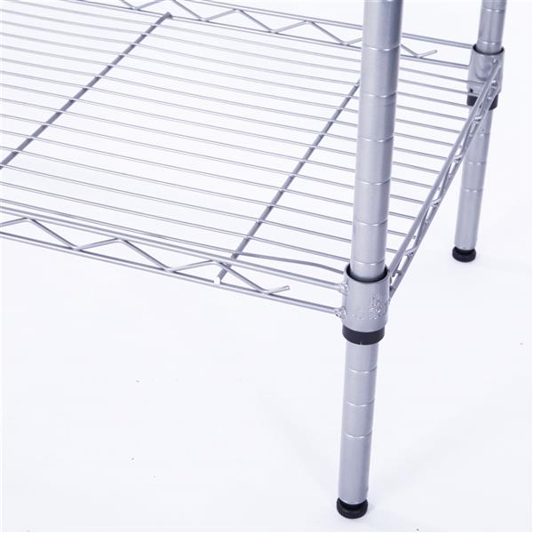 碳钢长方形金属5层储物架-银灰色-16