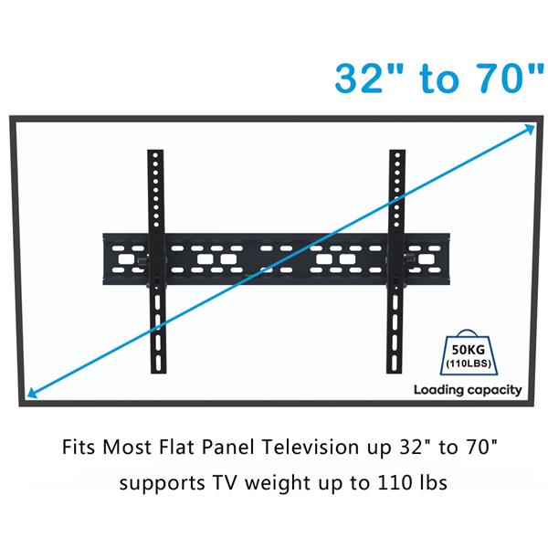 32-70"电视架TMW003S 承重50kg/最大VESA400*600/-5°~+20°内置水平泡-23