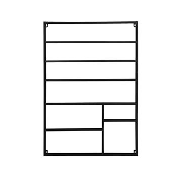 【XHY】壁挂式美甲展示架化妆品口红置物收纳架 6层长方形黑色架子