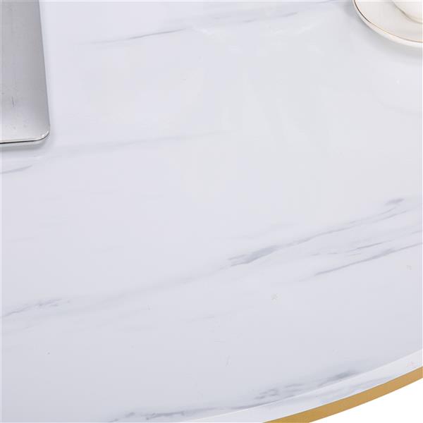 白色大理石系列 90圆咖啡桌 【90x90x48.5cm】-2