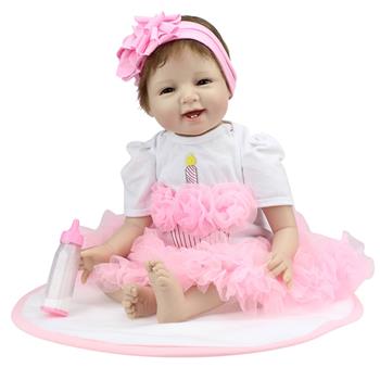 【KRT】布身仿真娃娃：22英寸 唯美粉色公主蓬蓬裙 