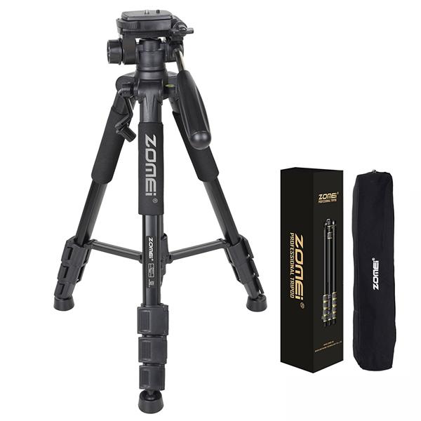 ZOMEI Q111 55寸专业铝合金相机三脚架摄像机支架用于数码单反相机佳能尼康Sony 黑色-4