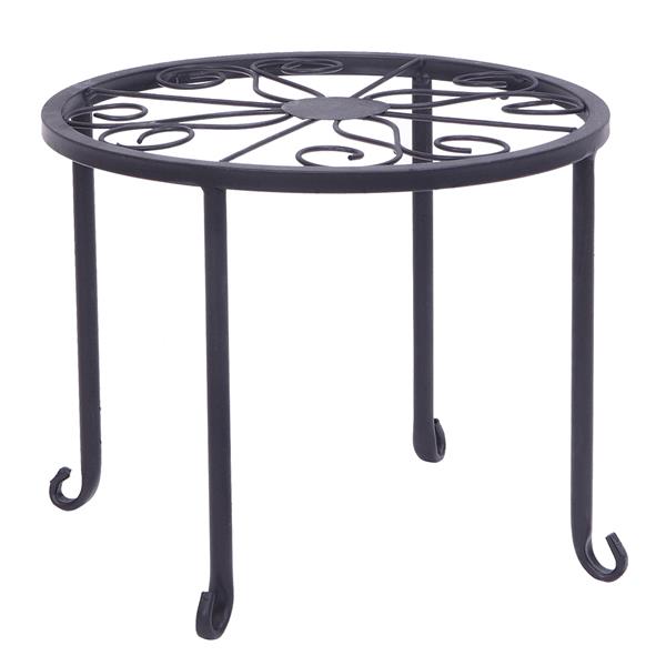 Artisasset 黑色烤漆4-1圆形花边托盘铁艺植物架（MR-HJ004）-10
