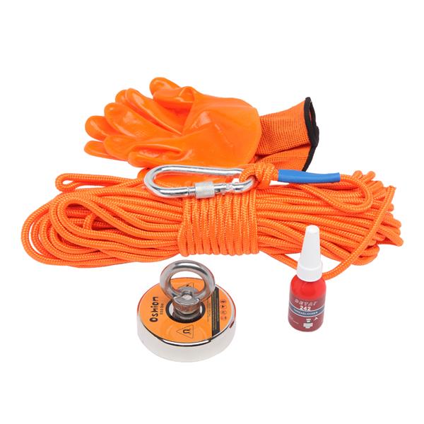550LB 打捞磁套组 橙色 磁铁+绳子+手套+胶水-13