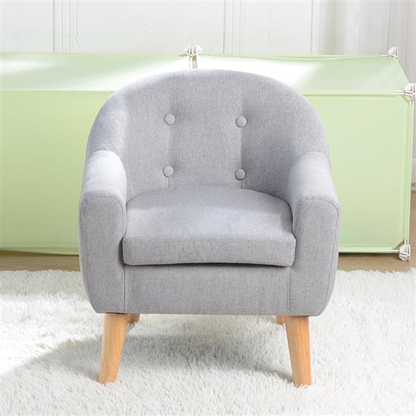 【BF】儿童单人沙发带沙发垫可拆洗 美标麻布 08灰色-3