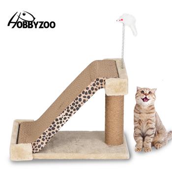 【HOBBYZOO】M76-01 19"二合一瓦楞纸猫抓板 米色(猫抓板为豹纹图案)