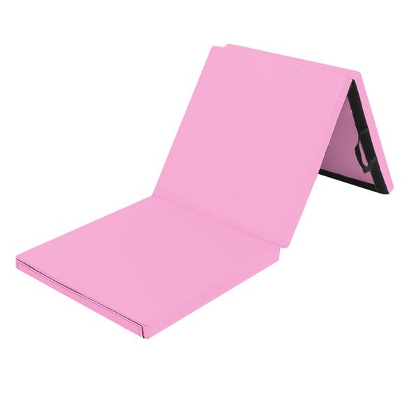 【SKS】6'*2'*2" 三折体操瑜伽垫带手提粘扣 粉色-43
