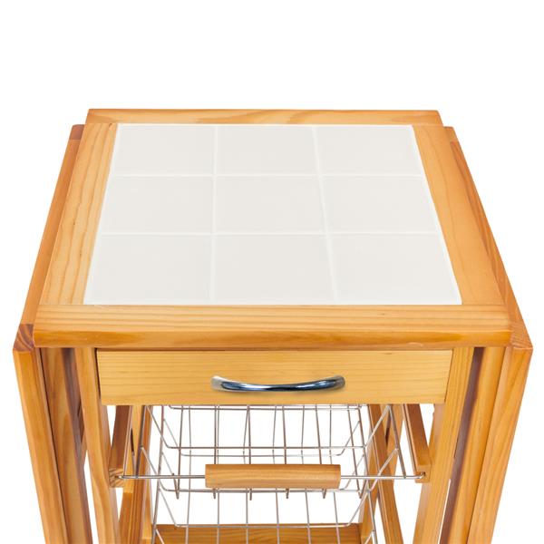 可移动、可折叠式厨房桌&餐车-沙比利色-22