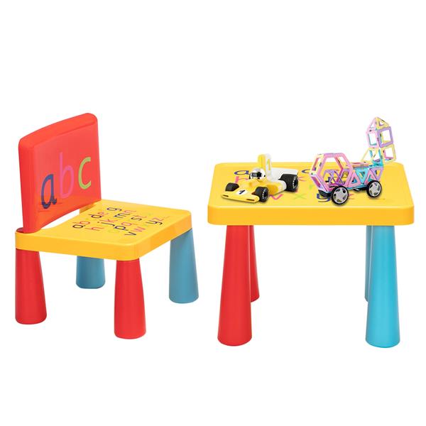 塑料儿童桌椅一桌一椅 缩小版 蘑菇腿【40x35x30】-33