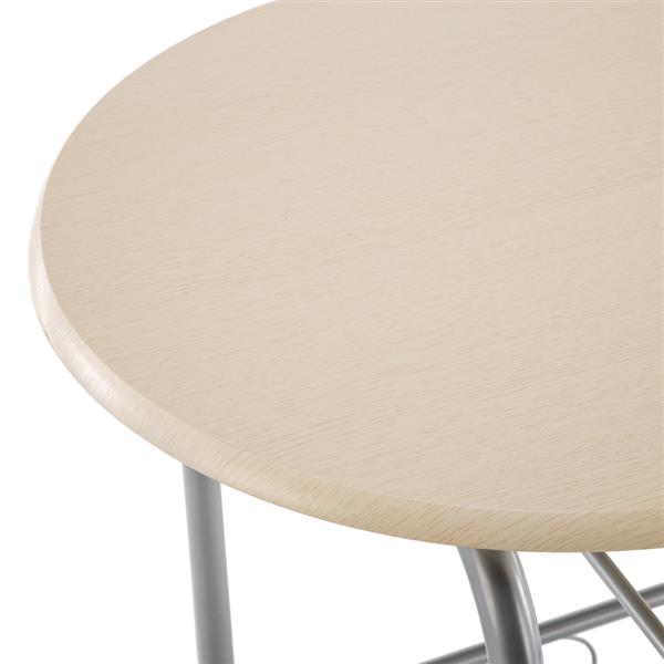 原木色木纹PVC早餐桌 （一桌两椅）【80x53x76cm】-8