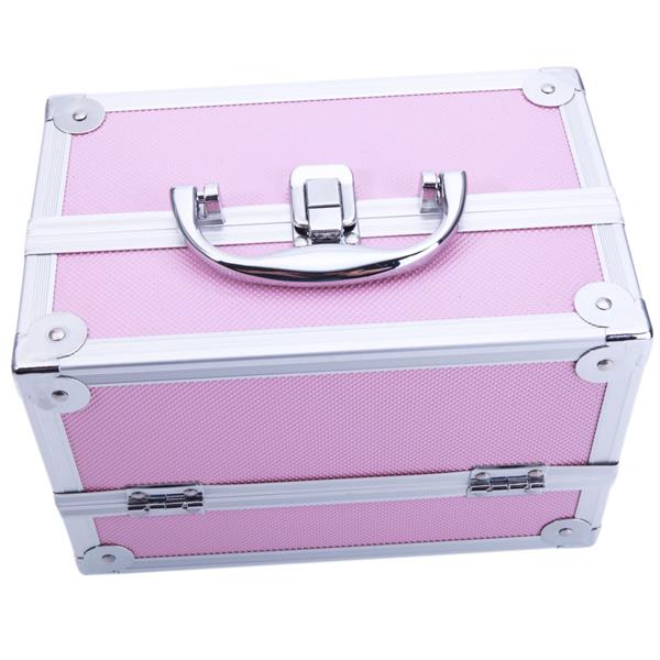 铝合金带镜子手提化妆箱SM-2176粉色-4