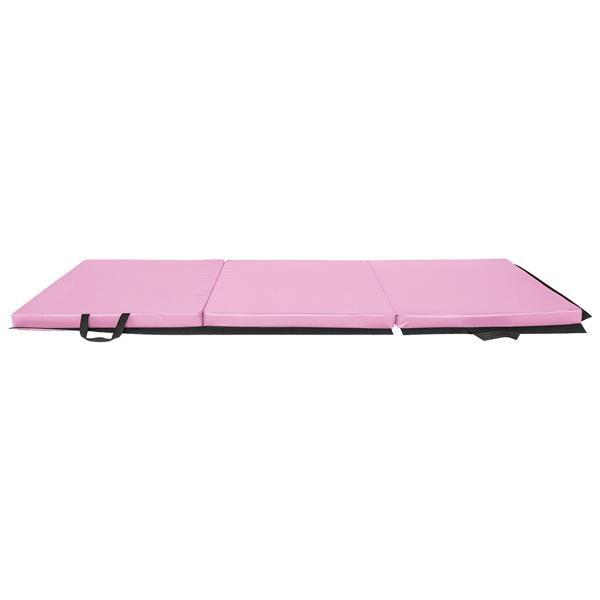 【SKS】6'*2'*2" 三折体操瑜伽垫带手提粘扣 粉色-3