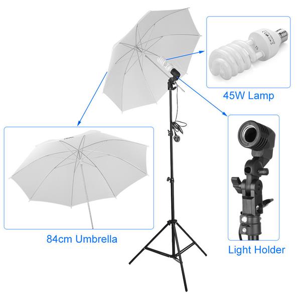 45W 白伞+黑银伞+柔光箱+背景布支架4灯套装 US(该产品在亚马逊平台存在侵权风险）-94