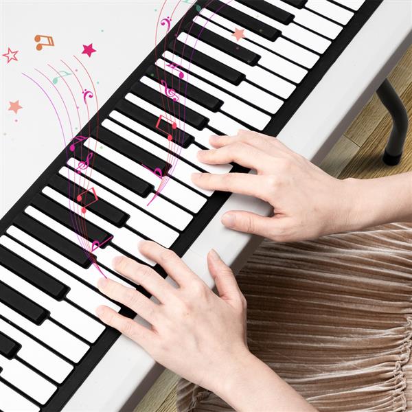 61键便携式手卷钢琴带喇叭硅胶电子琴-6