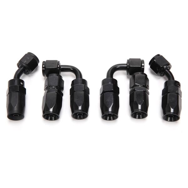 6AN 12英尺通用型黑色燃油软管+6个黑色接头-18