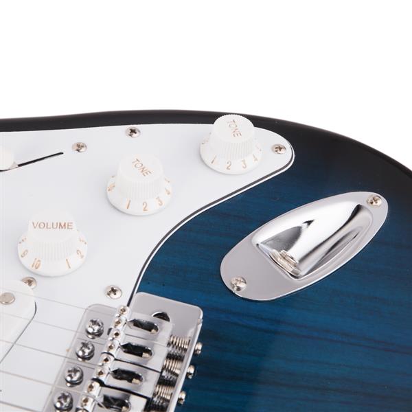 ST玫瑰木指板电吉他(化蓝色)+包+背带+拨片+摇把+连接线+扳手工具-12