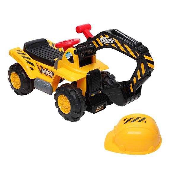 儿童挖掘机玩具车 不带动力 + 两粒塑胶仿真石头、一顶帽子-13