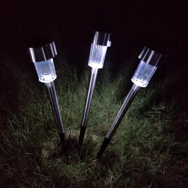 10PC  花园草坪灯 小管灯 太阳能小管不锈钢高亮白光灯-31