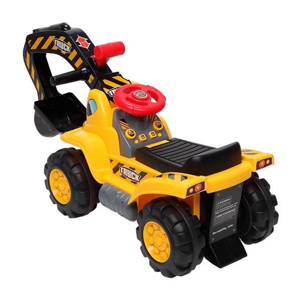 儿童挖掘机玩具车 不带动力 + 两粒塑胶仿真石头、一顶帽子-5